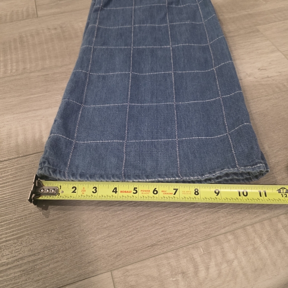 Van Heusen Blue Checkered Flare Jeans - Picture 8 of 11